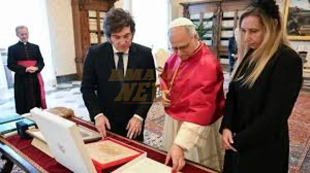 El Papa León XIV recibió al presidente argentino Javier Milei en el Vaticano