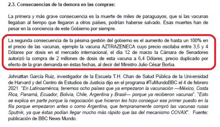 Vacunas no llegan al Paraguay porque el pago del adelanto del 15% se transfirió a una cuenta errada dos veces