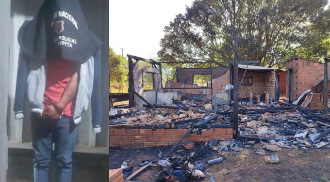 Canindeyú: nativo discutió con su pareja y luego le prendió fuego a la casa