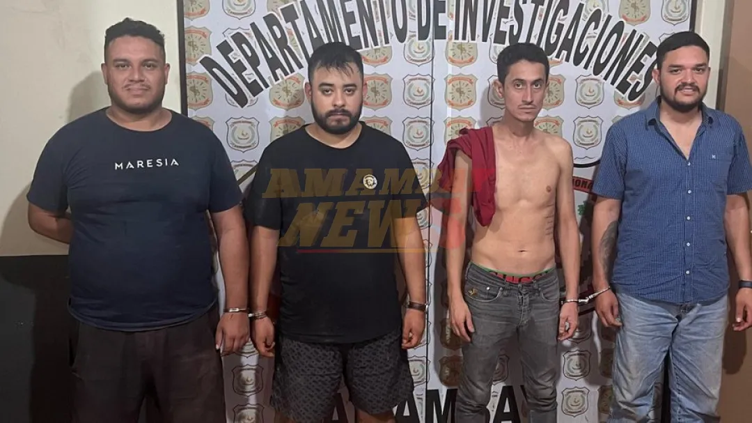 Tras persecución desde el Brasil, capturan en PJC a cuatro hombres con un vehículo robado