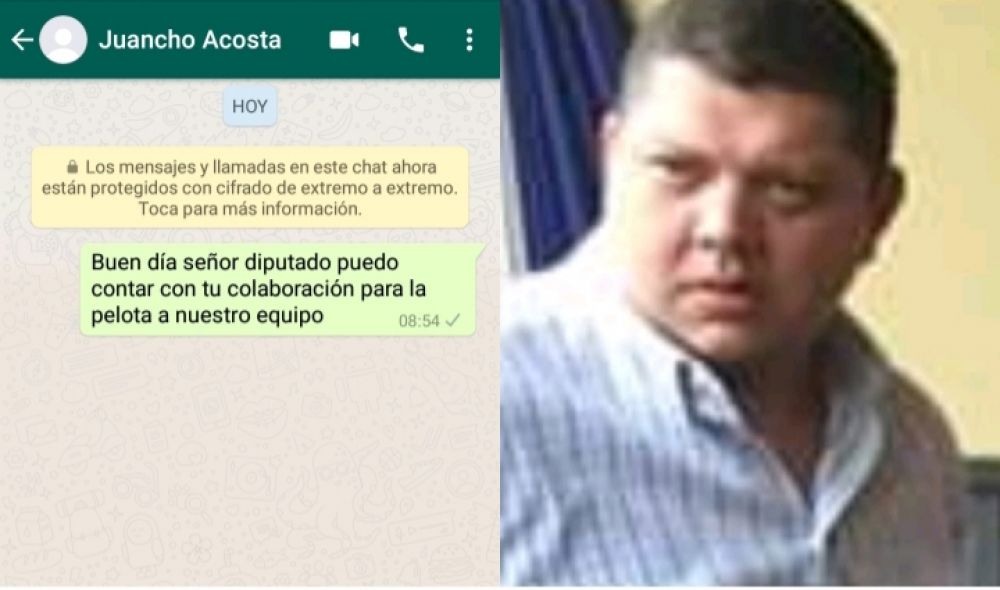 Pidió una pelota al diputado Juancho Acosta y este le bloqueó en whatsApp