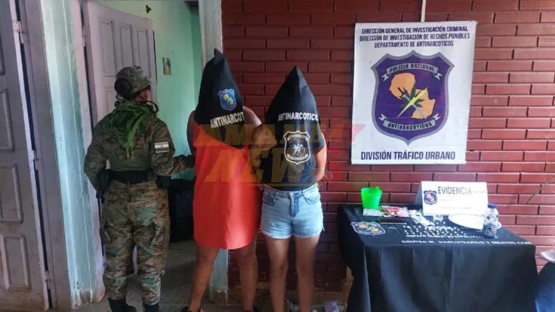 Antinarcóticos detienen a dos mujeres sospechosas de vender drogas a alumnos en San Lorenzo