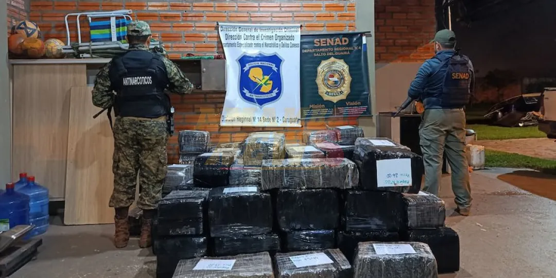 Policía se incauta de 1.445 kilos de marihuana y un vehículo en Canindeyú