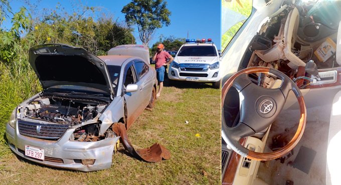 Joven roba el auto de su amigo de tragos y lo abandona destrozado y carneado