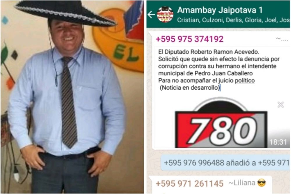 Seccionalero de Tekoporã da falsa información sobre diputado nacional