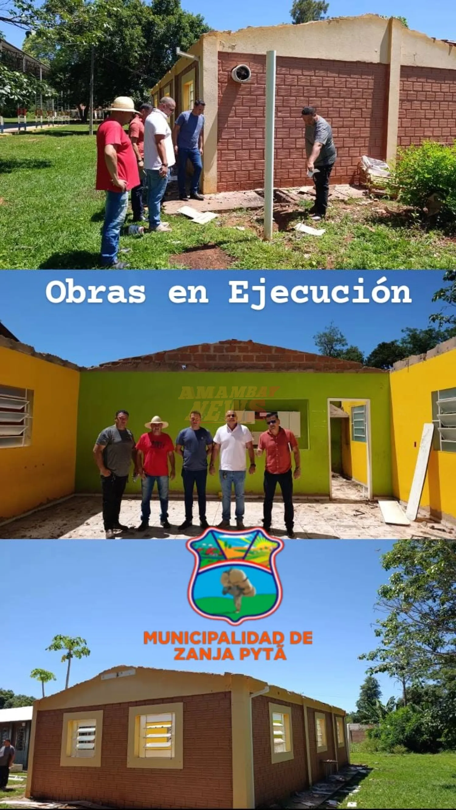 Intendente de Zanja Pytã verifica avance de obras en escuela de Fortuna Guazu