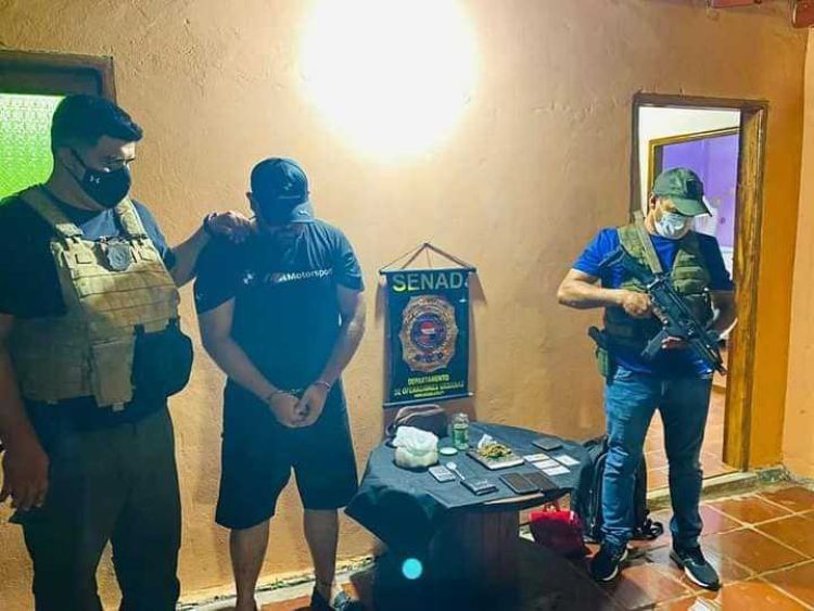 Detienen a funcionario del Poder Judicial de Villarrica con cocaína y marihuana