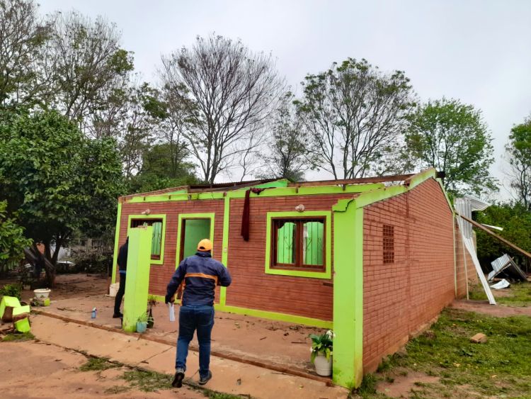Temporal produjo destrozos en tres distritos de Caaguazú