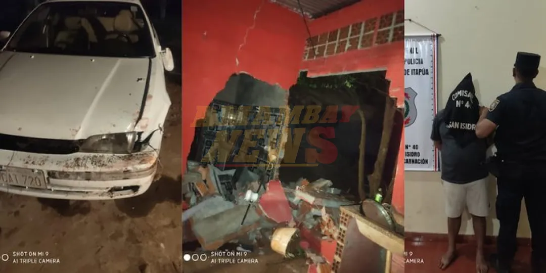 Conductor borracho derribó parte de su vivienda al intentar ingresar