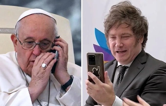 El papa zanja polémica con el presidente argentino Milei