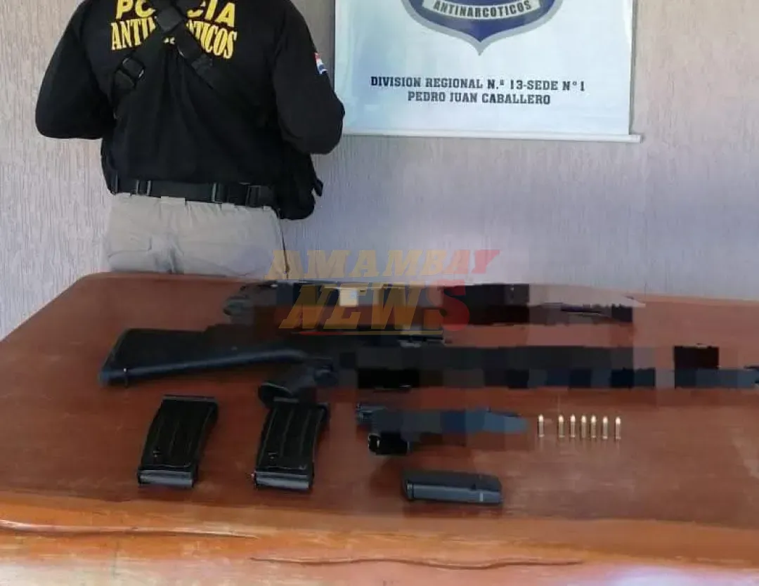 Incautan armas de fuego en Zanja Pytã
