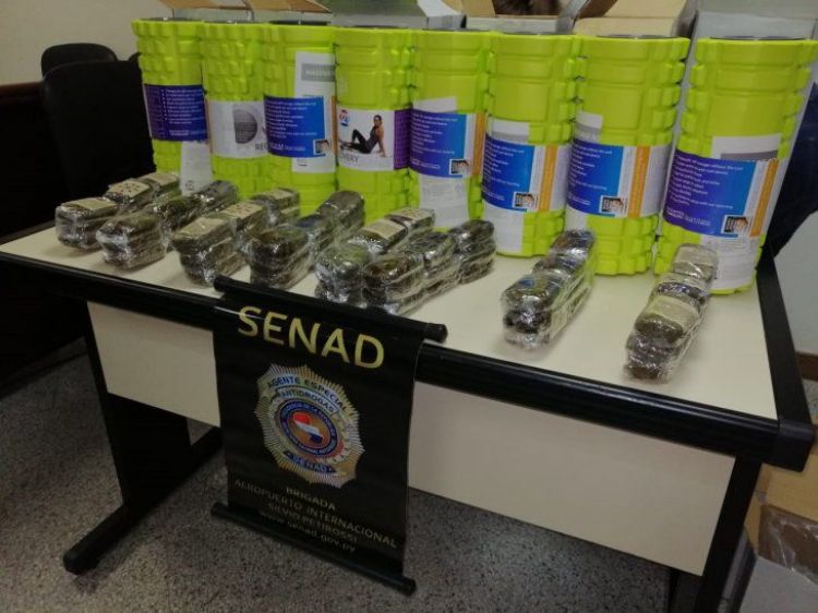 Senad detecta más de siete kilos de marihuana en equipos de gimnasia
