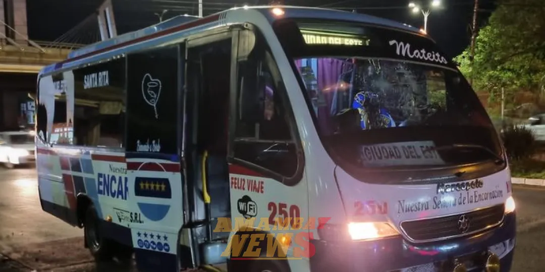 Violento hombre atacó a chofer y provocó destrozos a un bus