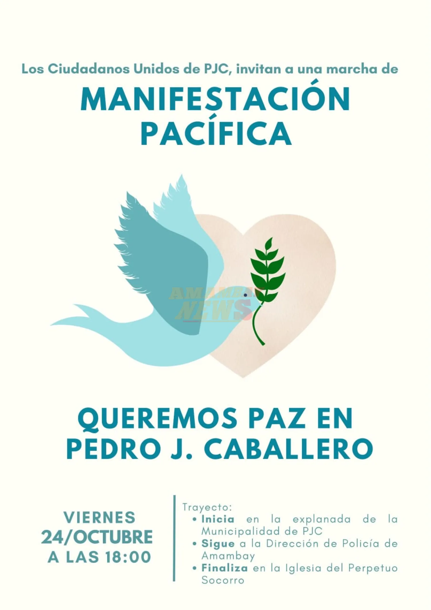 Marcha por la paz en Pedro Juan Caballero