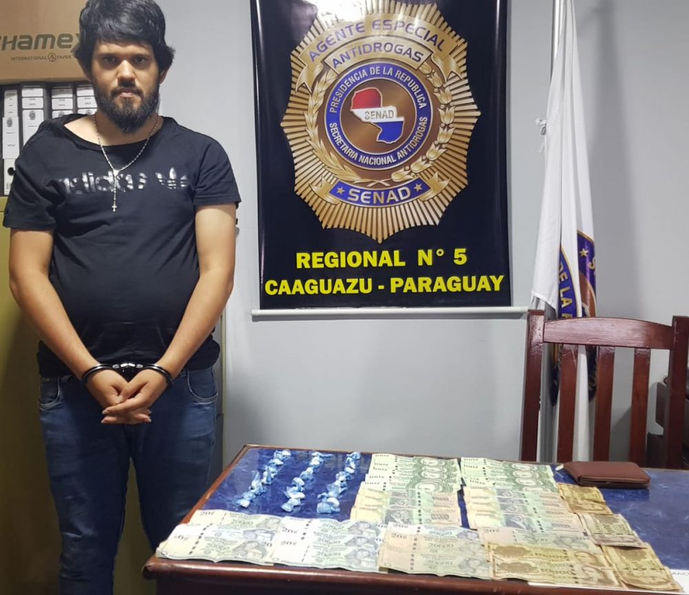 Detuvieron a un joven que hacía delivery de cocaína en Caaguazú