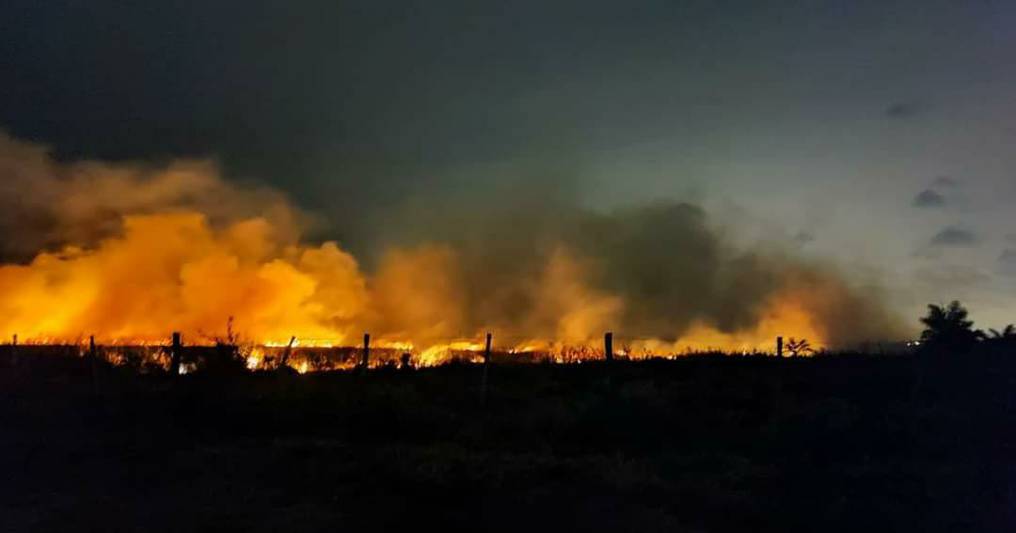 Larga noche para los bomberos: se quemaron siete kilómetros de pastizales en Villeta