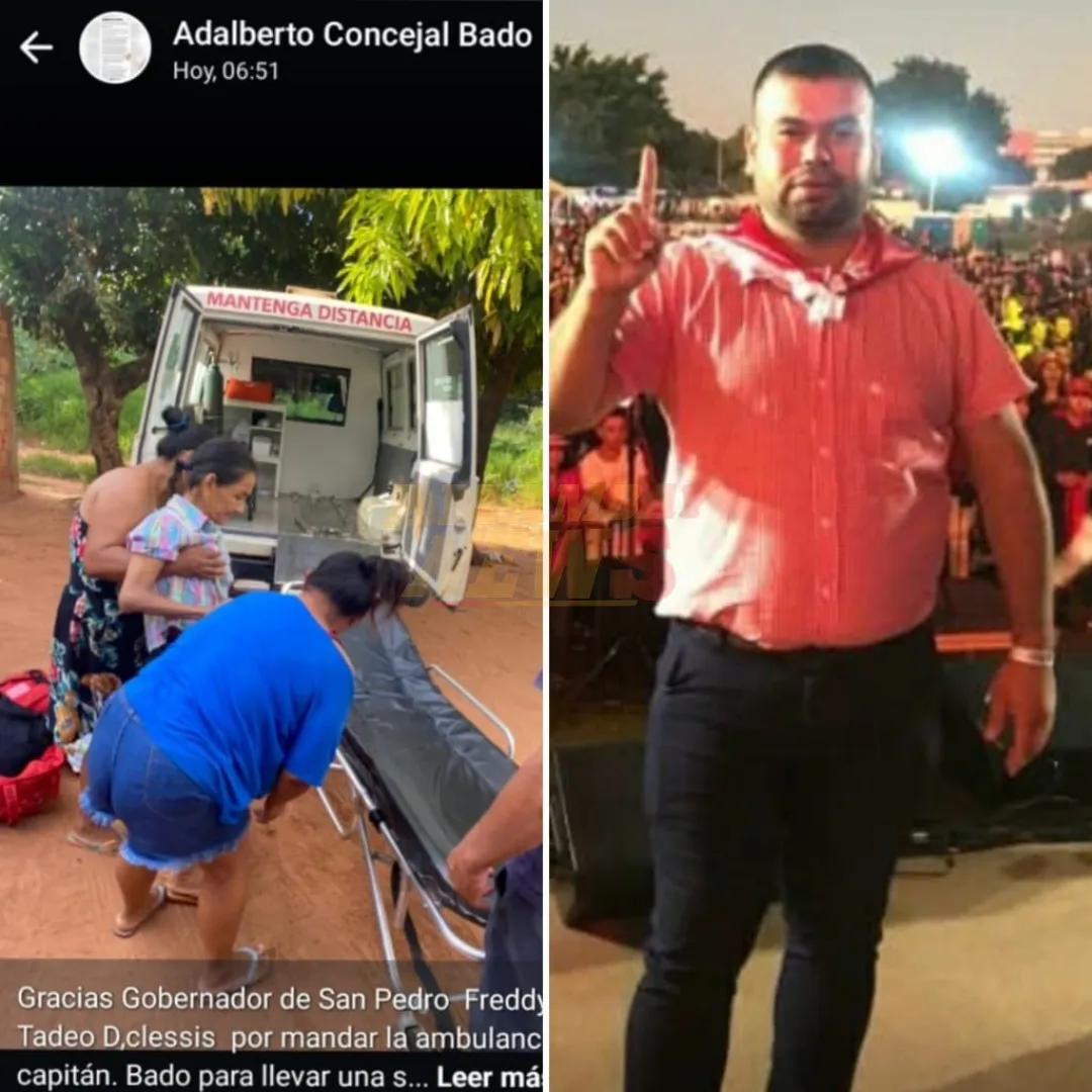 Sin ambulancia en Amambay, concejal agradece a gobernador de San Pedro