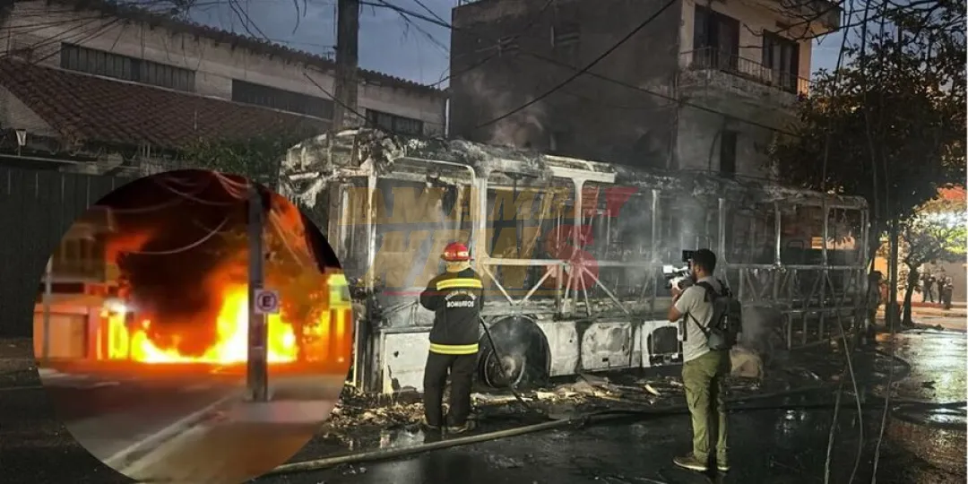 Bus se incendia durante recorrido en Asunción