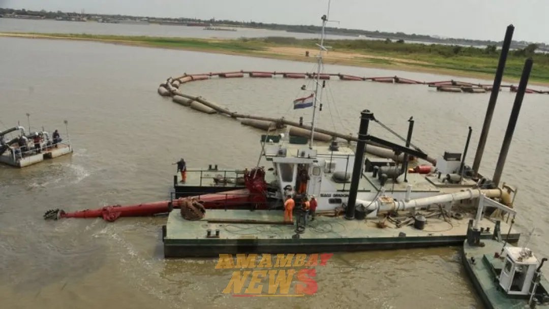 Essap realiza dragado para garantizar agua potable ante crítica bajante del río Paraguay