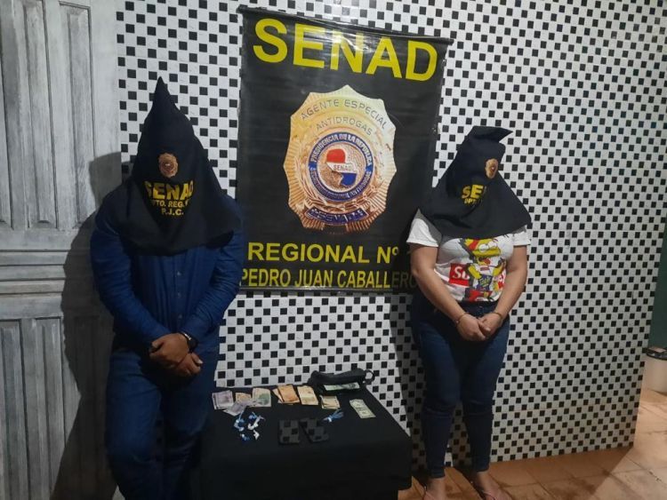 Dos detenidos por la Senad e incautación de droga en Pedro Juan