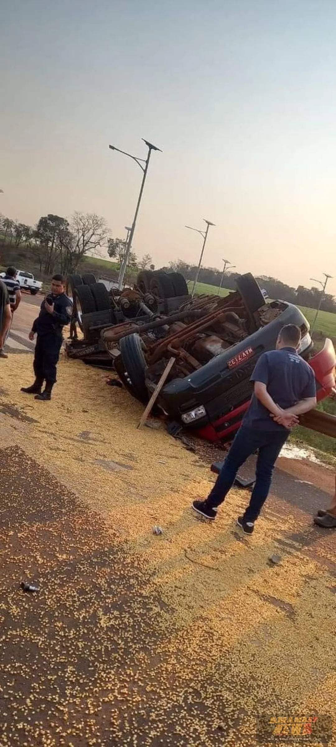 Brasileño murió tras volcar con su tracto camión
