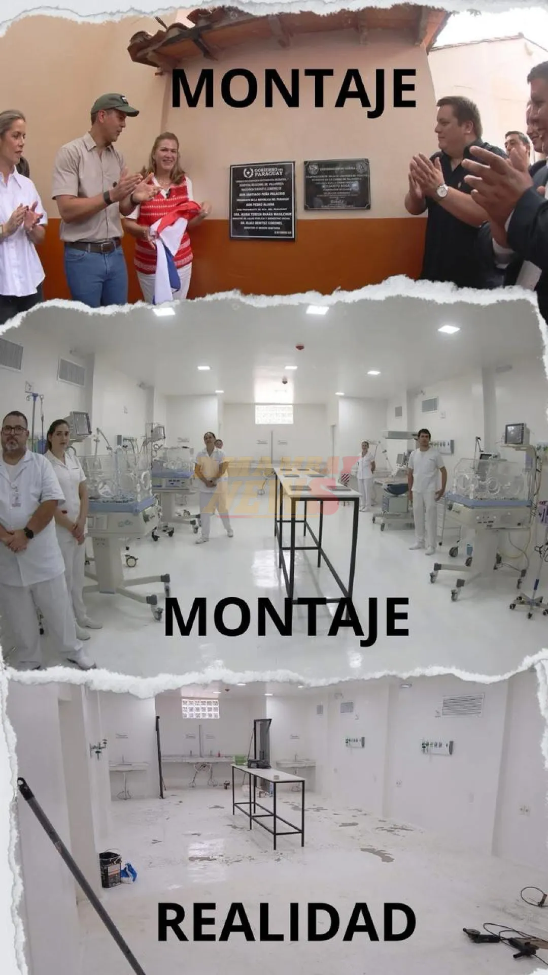 Santi Peña armó una obra de teatro en UTI del Hospital Regional de Guairá.