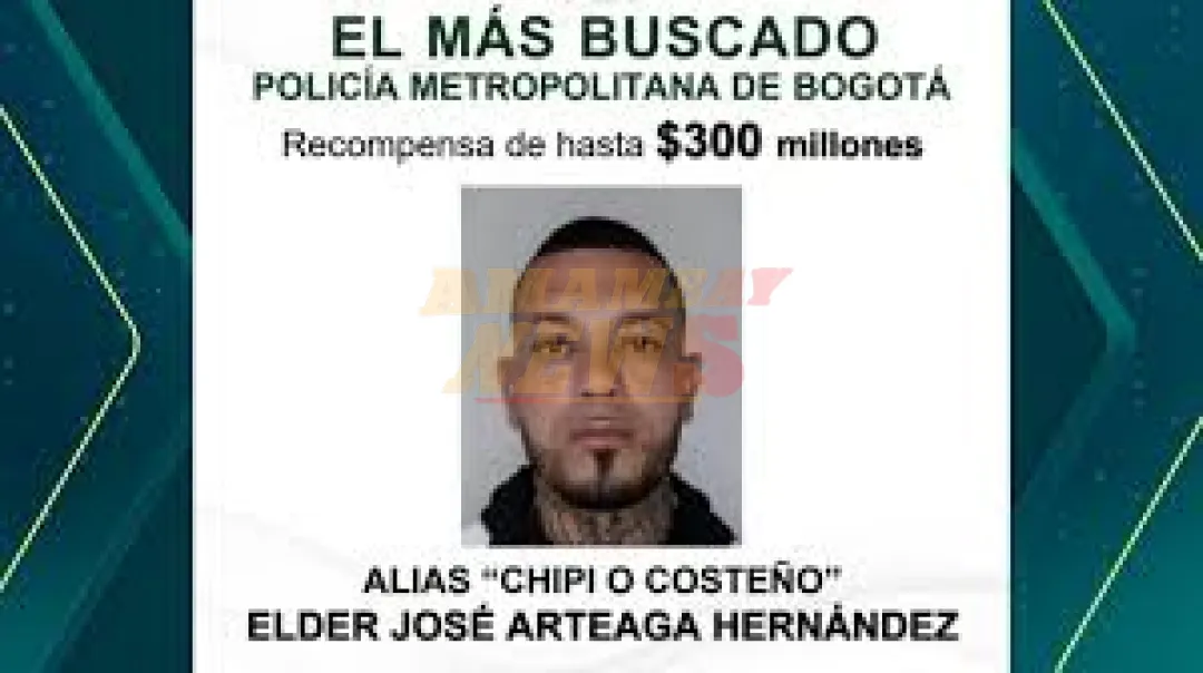 Ofrecen recompensa de 73 mil dólares para detener a "Chipi", autor intelectual del ataque contra Miguel Uribe