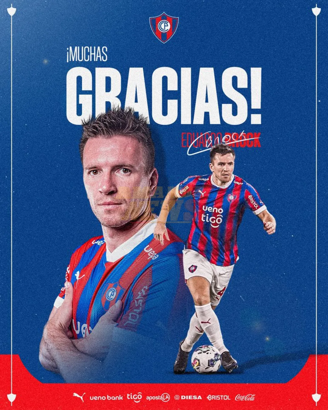Luego de dos temporadas en el club, Cerro Porteño despidió a Eduardo Brock