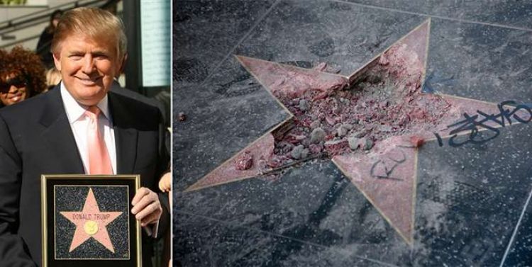Hombre vandaliza otra vez la estrella de Trump en Hollywood y encara a la justicia