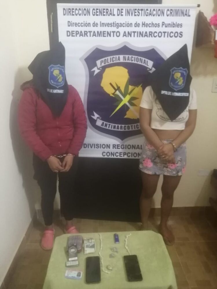 Dos mujeres son aprehendidas con varias dosis de crack en Concepción