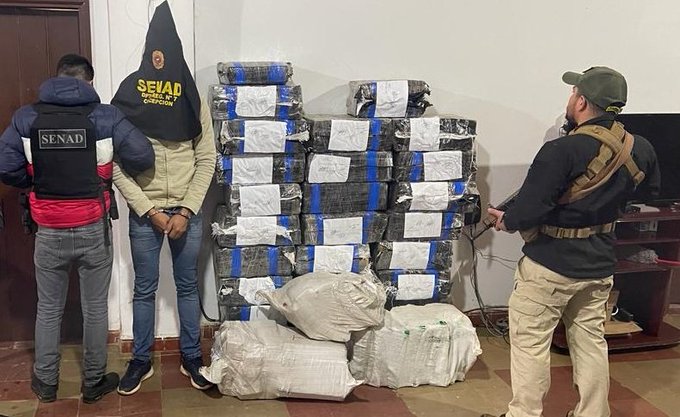 Interceptan a traficantes e incautan unos 600 kilos de marihuana que iban a Brasil
