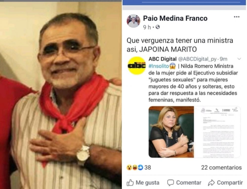 Paio Medina: Que verguenza tener una ministra así, japoina Marito