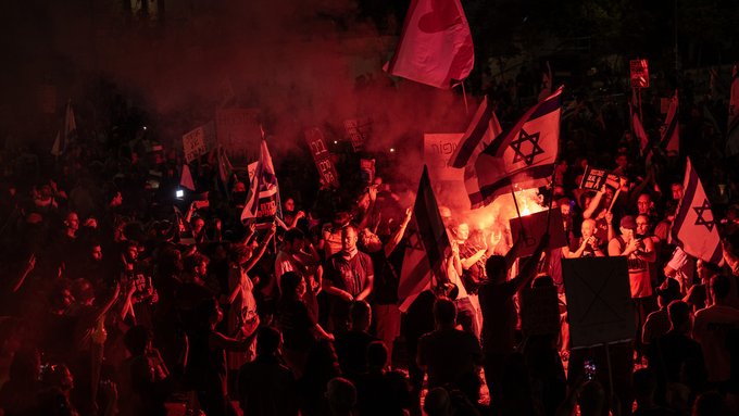 Israel celebra la mayor protesta contra Netanyahu desde el inicio de la guerra en Gaza