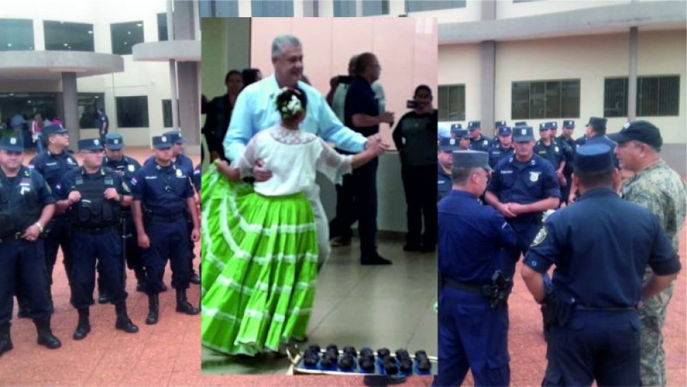 Adentro es todo fiesta, afuera preparativos como para una guerra