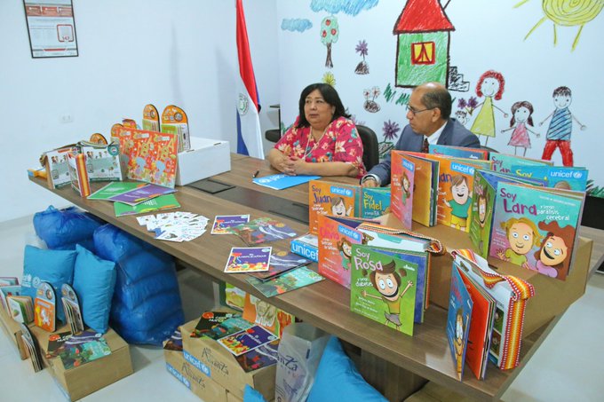 Ministerio de la Niñez recibe de Unicef insumos educativos para sus Ludotecas Kunu’u