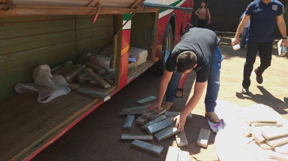 Incautan marihuana prensada en el interior de un ómnibus  de la empresa Estrella del Norte
