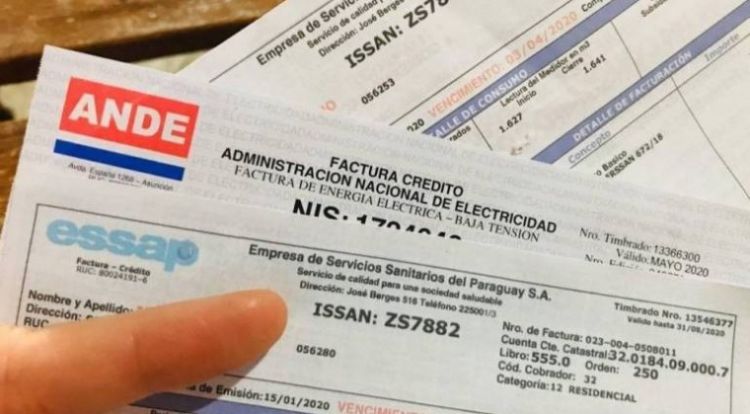 Oficializan prórroga de exoneración de facturas de Ande y Essap