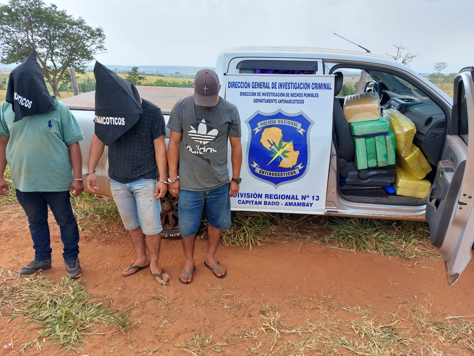 Tres detenidos con más de 1 tonelada y media de marihuana en Capitán Bado