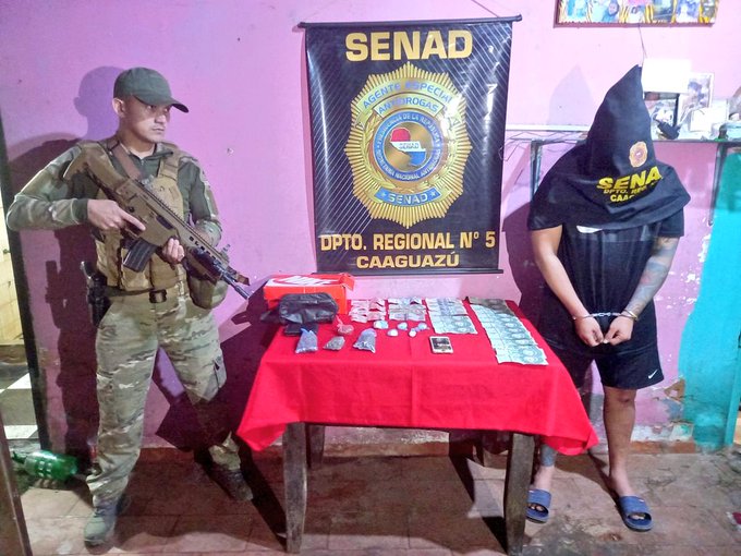 Caaguazú: Detienen a un hombre por supuesto microtráfico de drogas