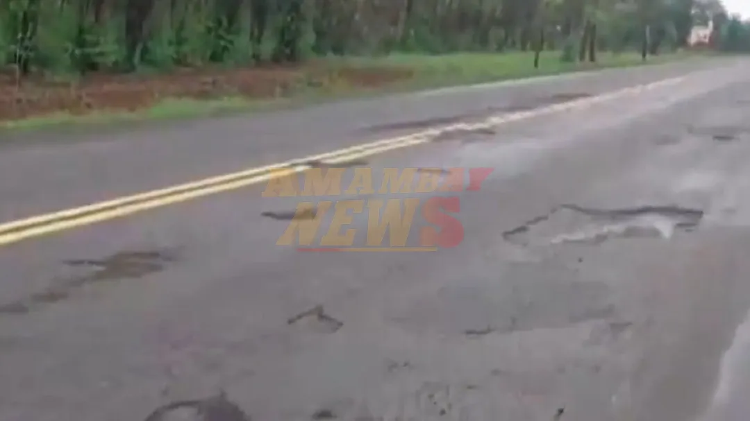 Calamitoso estado de la ruta PY01 en el tramo entre Yaguarón y Carapeguá