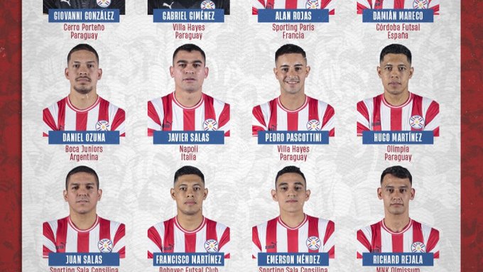 Paraguay da su lista para la Copa América de futsal 2024