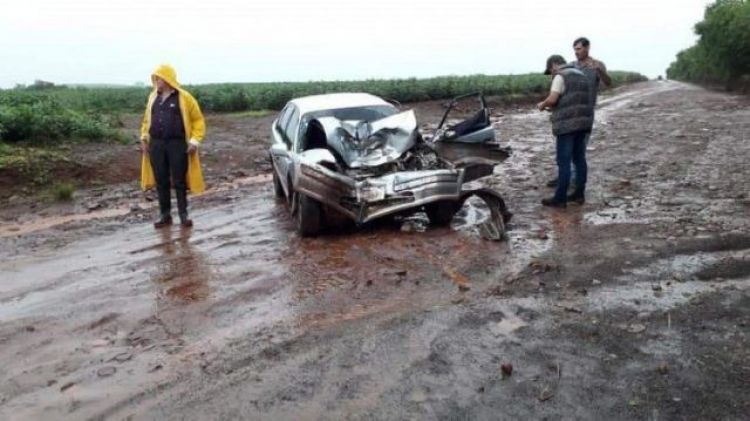 Un bebé sale despedido de un vehículo tras un choque en Edelira