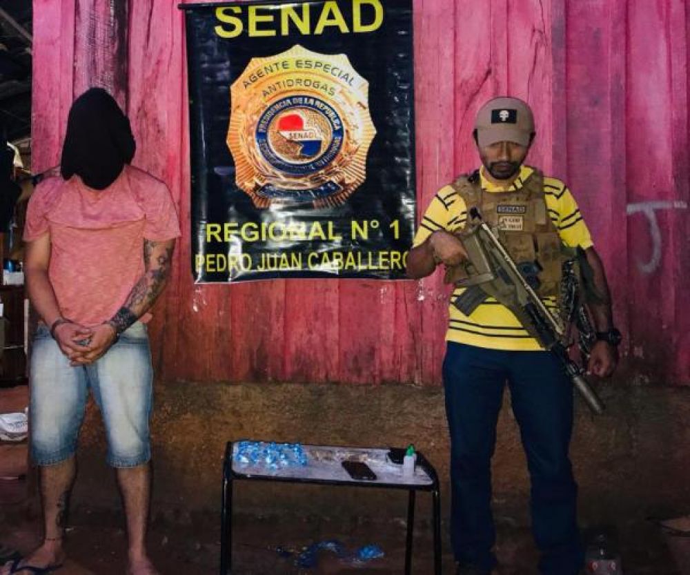 SENAD detuvo a distribuidor de cocaína en Pedro Juan Caballero