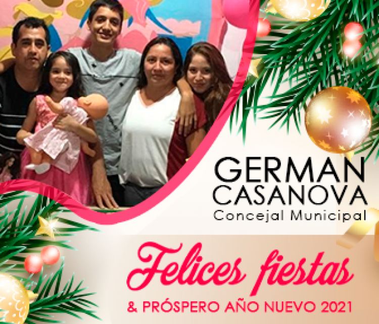 Concejal municipal Germán Casanova les desea Feliz Navidad