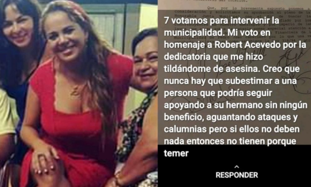 Gloria Escobar votó por intervención en venganza contra Robert Acevedo