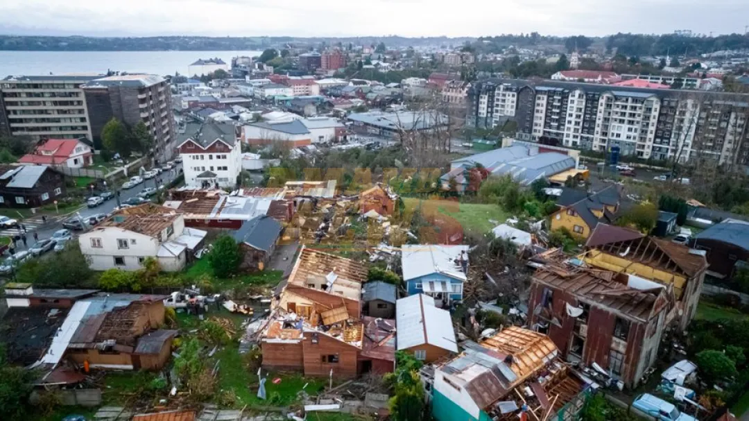 Tornado provoca daños en 250 casas y deja ocho heridos en una ciudad del sur de Chile