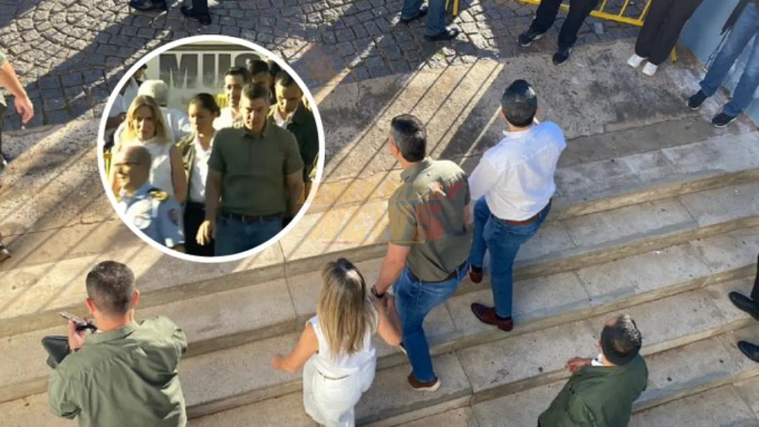 Santiago Peña asiste al séptimo día del novenario de Caacupé y llega tarde a misa