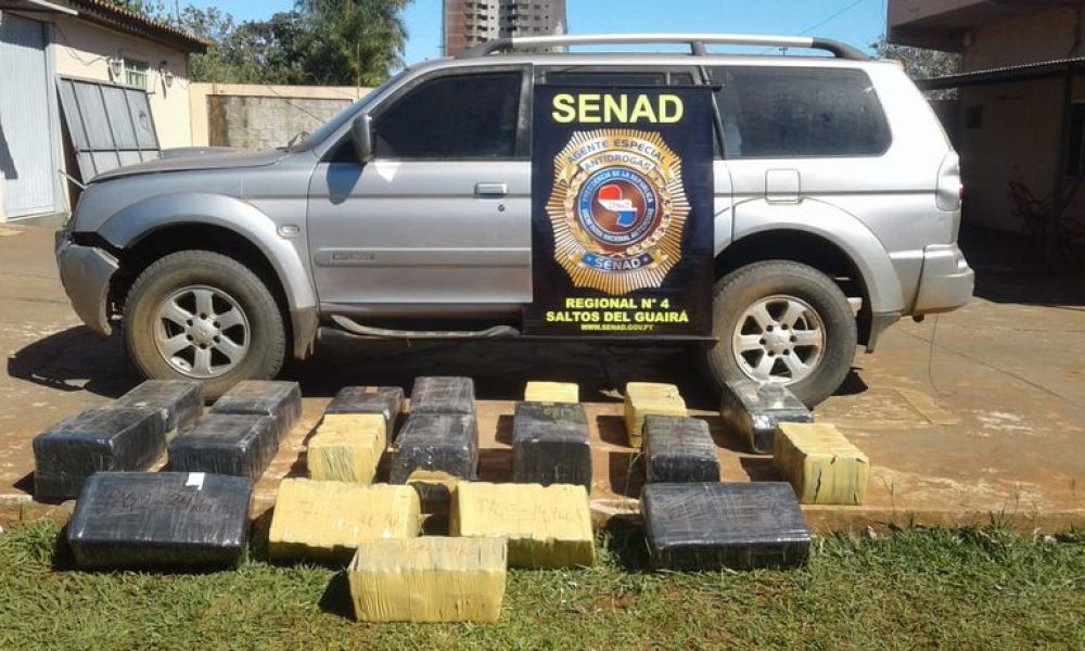 Incautan 350 kilos de marihuana en una camioneta robada del Brasil