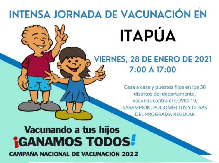 Itapúa realiza hoy su «Día D» de vacunación buscando aumentar población inmunizada