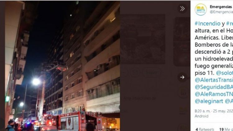 Futbolista es rescatado de un balcón tras incendio